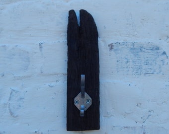 Distressed vintage wood retro holder hanger Vintage coat hanger Rustic  hat hanger Unique wooden coat rack Wall hanger Reclaimed wood hanger