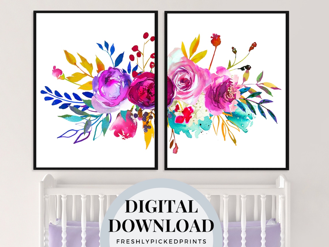 Downloadable Art Floral Printable Wall Art Digital Download - Etsy
