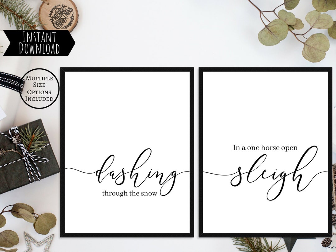 Christmas Printable Dashing Through the Snow in a One Horse - Etsy