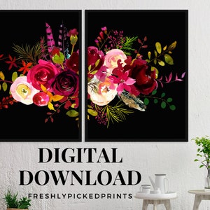 Boho Wall Art Print Floral Printable Girl Nursery Digital - Etsy