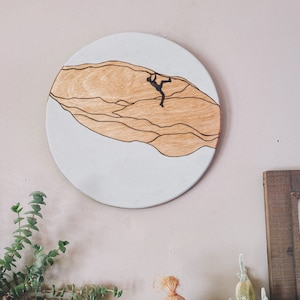 Wooden rock climbing wall art, rock climbing wall, rock climbing art, outdoor art, boho decor, boho style, rock climbing