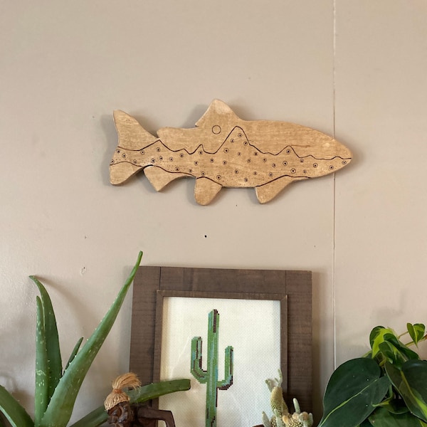 Wooden Trout Etsy
