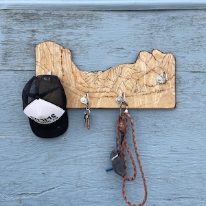 Mountain Coat Rack, Rock Climbing Gear organizer, Rustic Home Decor, Unique Gift for Climbers, Yosemite National Park, Gear Rack