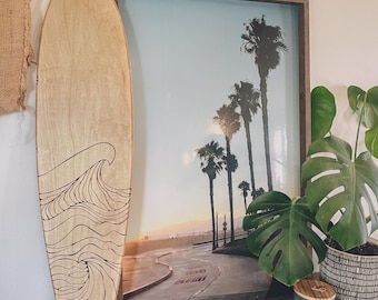 longboard/surf style wall decor, surf style, surfboard, longboard, wall decor, home decor, waves, beach, nursery, nursery decor,