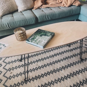 Handmade Foldable Surfboard Coffee Table: Ride the Wave of Style and Functionality, Handcrafted Furniture for Adventures On-The-Go!