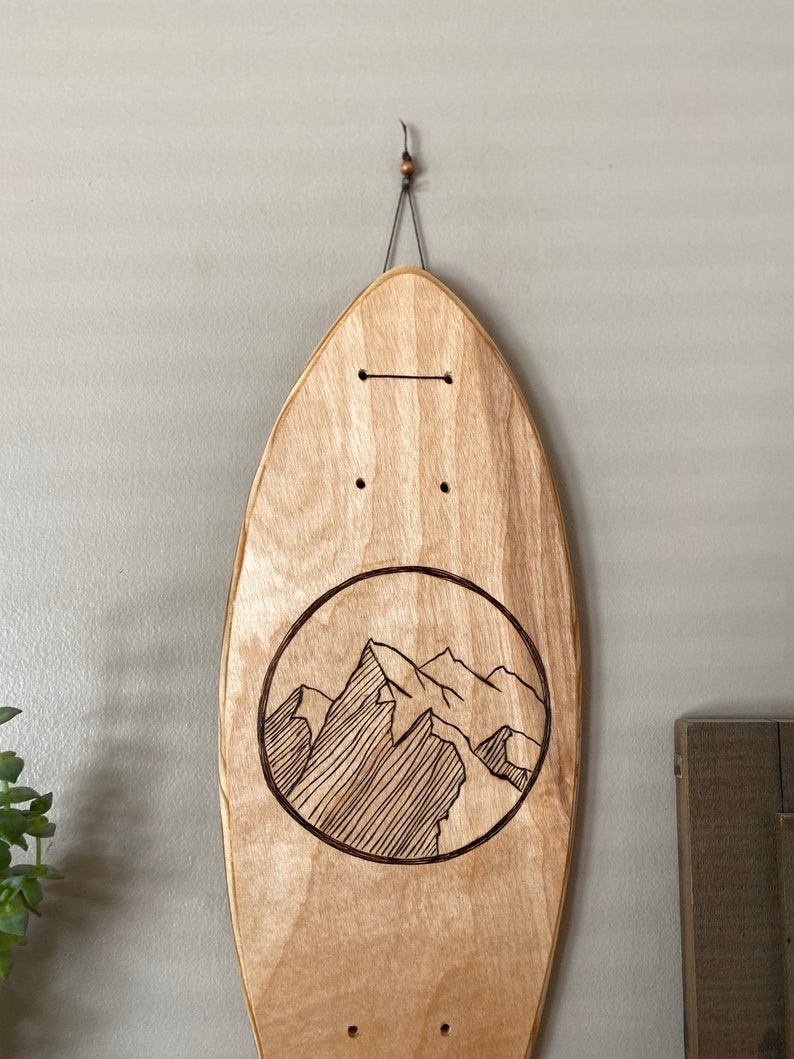 Mountain Mini Longboard Wall Hanging Mountains Longboard Etsy