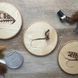 Fly fishing fly wall hanging set, fly fishing, fishing, wall art, fishing art, wall decor, fishing decor, fly fishing art