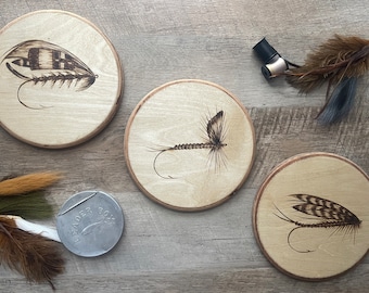 Fly fishing fly wall hanging set, fly fishing, fishing, wall art, fishing art, wall decor, fishing decor, fly fishing art