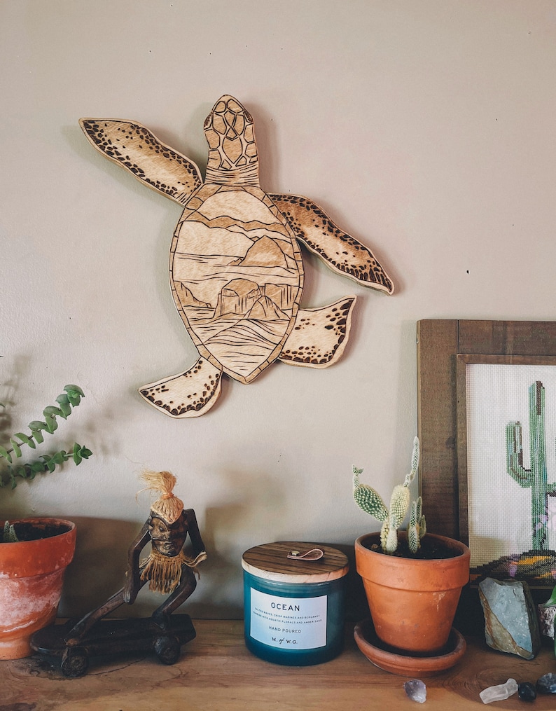 Wooden Sea Turtle Wall Art Sea Turtle Turtle Art Sea Turtle Etsy