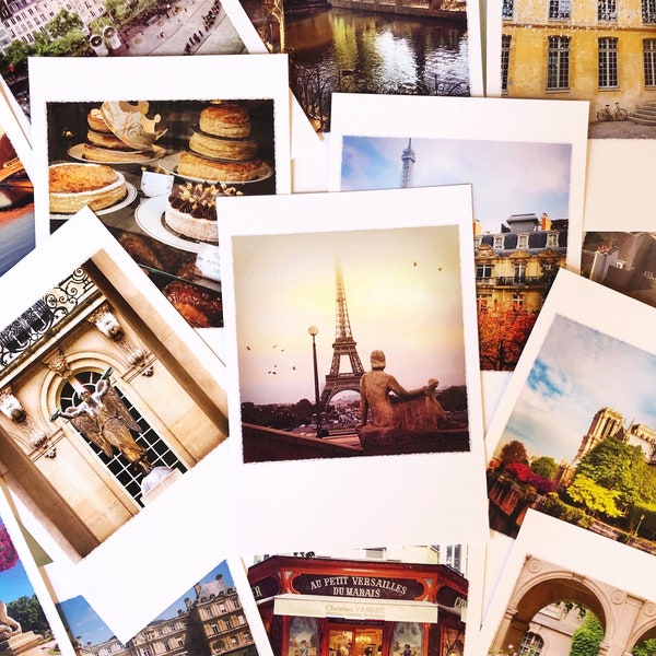 Lot de 15 cartes postales de Paris, souvenirs de Paris, cartes postales de voyage en France, fabriquées par un artiste, photographie de Paris, cartes françaises, cadeau pour amoureux de Paris