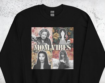 Retro Mom Vibes Crewneck | Sarcastic Humor, Floral Design