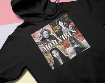 Mom Vibes Retro Hoodie | Funny TV Moms & Floral Design