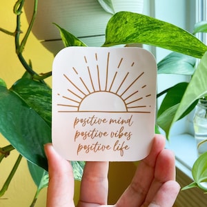 NEW Positive Mind Positive Vibes Positive Life Sun Sticker | Sticker for Hydroflask | Laptop Sticker | Waterproof | Small Gift for Her / Him