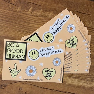 Positive Thoughts Sticker Vinyl Sticker Sheet | Sticker für Hydroflask | Laptop Sticker | Wasserfester | Kleine Geschenke Sie/Ihn | 4x6 Bogen