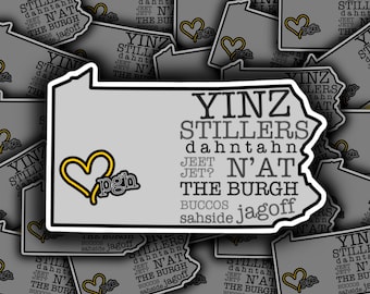 Pittsburghese Vinyl Sticker | Pittsburgh PGH Yinz Waterproof Decal