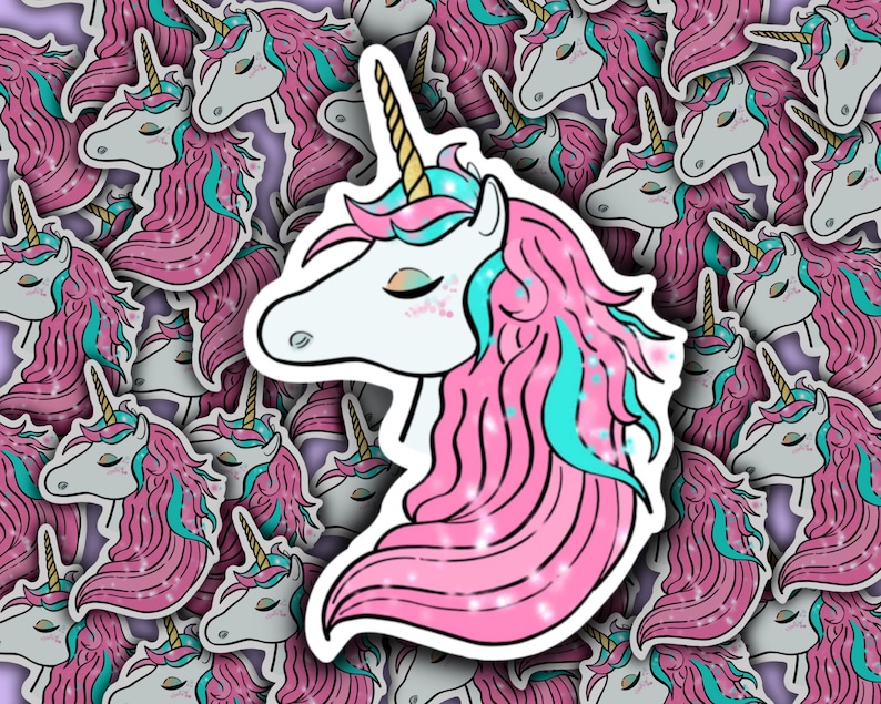 Unicorn Vinyl Sticker Stickers for Hydroflask Laptop Etsy