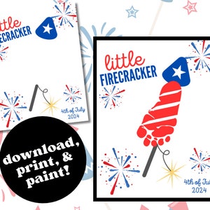 Petit pétard à imprimer - impression à télécharger - créations pour enfants - cadeaux - enfants bébé bambin - bricolage - art empreinte - 4 juillet - feu d&#39;artifice - mignon