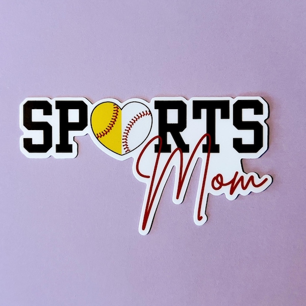 Sport Mom Baseball Softball Vinyl Aufkleber | Wasserfester Auto-Aufkleber