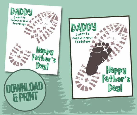Daddy's Footsteps Printable Download Print Daddy Father's