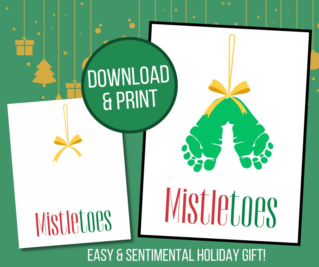 Mistletoes Printable Download Print Kids Craft Gifts Kids Baby Toddler