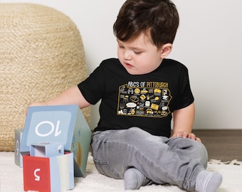 ABC's of Pittsburgh Toddler T-Shirt | Pittsburgh | 412 | Yinzer Apparel | Gifts for Her | Gifts for Him | Baby Shower Gifts