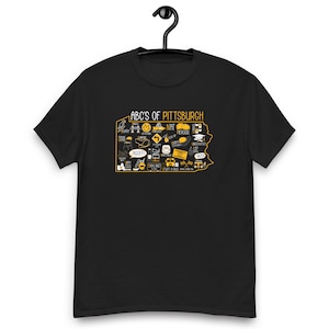 ABC's of Pittsburgh Unisex T-Shirt | Pittsburgh Apparel | 412 | Yinzer Apparel | Gifts for Her | Gifts for Him