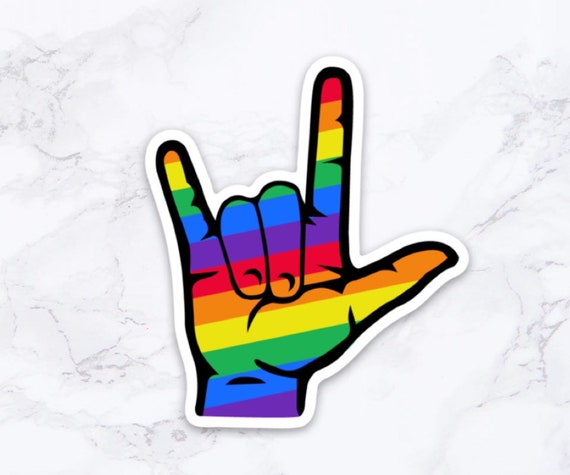 Rainbow I Love You In Sign Language Asl Vinyl Sticker Etsy Rainbow I Love You In Sign Language Asl Vinyl Sticker Etsy
