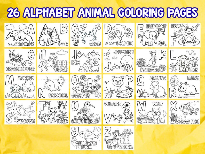 ABC Animal Coloring Pages Printable Alphabet Coloring Book PDF abc-animal-coloring-pages-printable-alphabet-coloring-book-pdf