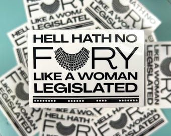Feministische Vinyl-Aufkleber | Hell Hath No Fury | Laptop, Wasserflasche Aufkleber