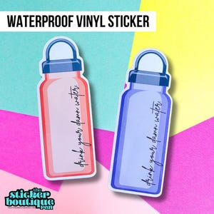 Drink Your Damn Water Vinyl Sticker | Stickers for Hydroflask | Laptop Stickers | Waterproof | Small Gifts for Her | Gifts for Him | Hydrate