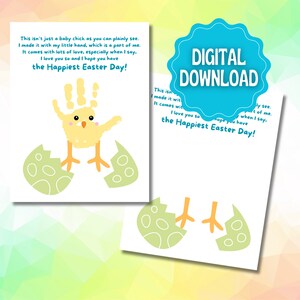 Easter Chick Poem Printable - Download - Baby Chick - Kids Craft - Gifts - Kids Baby Toddler - DIY - Handprint Art - Happy Easter - Egg