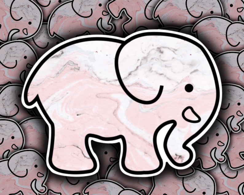 Marble Elephant Vinyl Sticker Stickers for Hydroflask Etsy