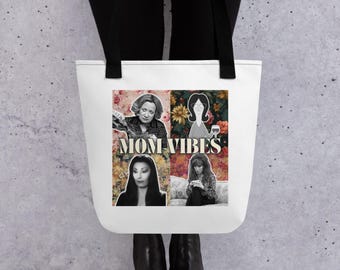 Retro Mom Vibes Tote Bag | Funny Sarcastic Mother Gift