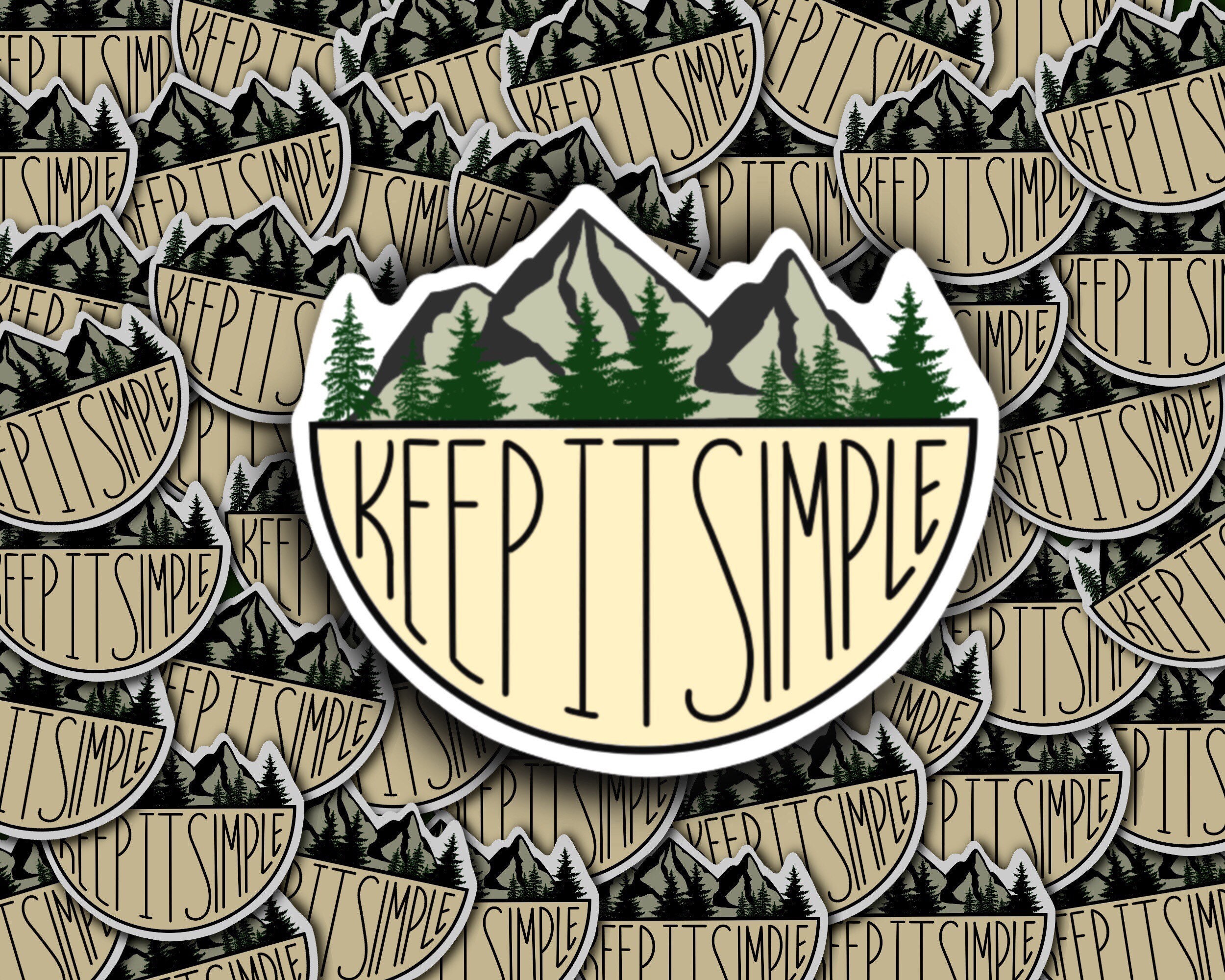 Keep It Simple Vinyl Sticker | Waterproof Mountain Decal - Etsy
