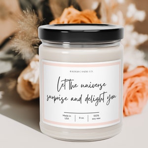 Inspirierende Kerze Duftende Sojakerze Meditationskerze Geschenk für Sie Gesetz der Anziehung Manifestierende Kerze Affirmation Mentales Bewusstsein