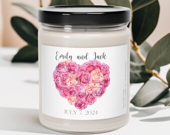 Flower Heart Engagement Candle newly engaged couple gift friend engagement gift friend getting married gift for engagement wedding candle