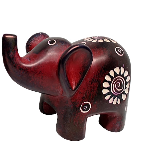 Soapstone Mara Elephant, Hand carved Elephant ornament, Fair Trade Elephant ornament, Elephant Gift, Cute Elepehant, Soapstone Elephant