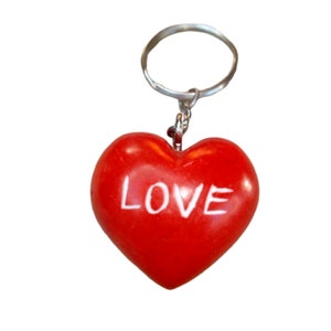 Love soapstone keyring, Love heart keyring, Love heart keychain, soapstone keyring, fair trade keyring, Heart Keyring, Heart gift
