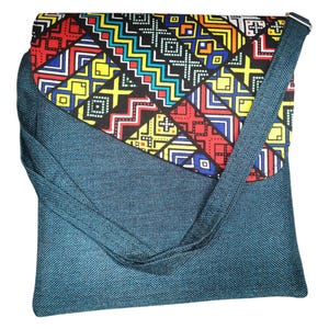 African Ankara Bag, Handmade African Bag with adjustable cross over strap, Handcrafted Kenyan Bag,