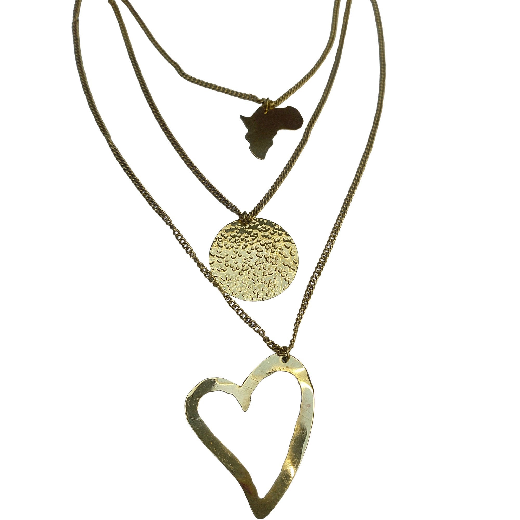 Stainless Steel Kenya Map Pendant Necklace - Gold Plated, Africa Country Jewelry Gift - View #4