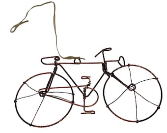 Copper Wire Bike decoration, Fair Trade Wire Bike decoration, Bike Gift, Cyclist Gift, Handmade bike decoration, Bike ornament,