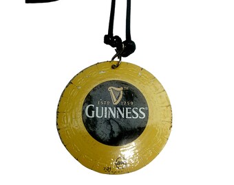 Guinness Pendant, Guinness Necklace, Guinness Jewellery, Guinness Gift for Him, Guinness Gift for Her, Guinness Bottletop Pendant