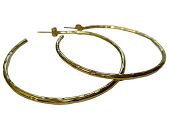 Hammered Brass Hoop Earrings, Hand made African brass earrings, Fair Trade Brass earrings, Ethical brass hoop earrings, Tribal hoop earrings