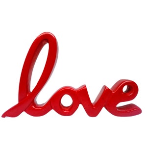 Hand Carved Soapstone Love Ornament, Red Wedding Gift