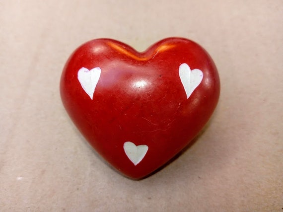 Red Soapstone Heart | Assorted Patterns Red Soapstone Heart | Assorted Patterns