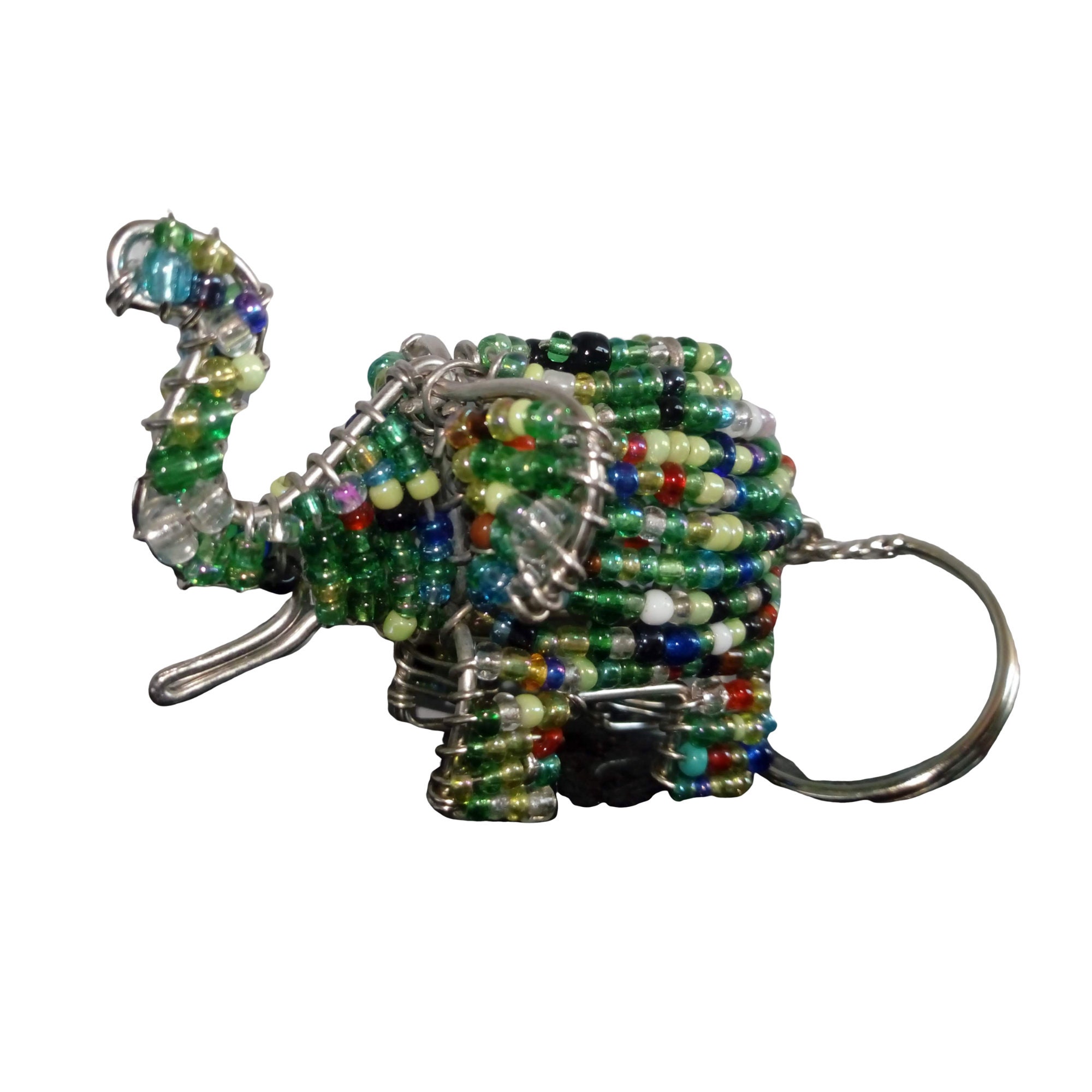 Hand beaded Elephant Keyring Elephant gift Elephant lover Etsy