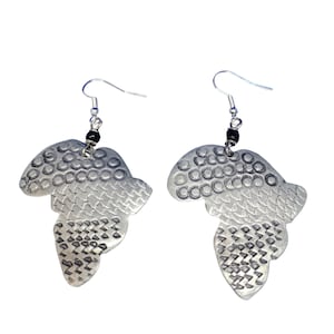Map of Africa aluminium earrings, Map of Africa Fair Trade Earring, Recycled Earrings, Recycled Africa Earrings,  Silver Africa earring