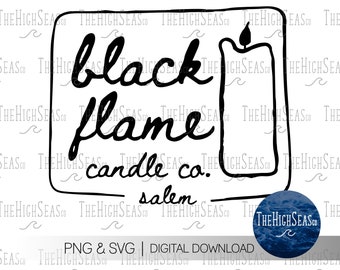 Black Flame Candle Co. / Download digitale, design a sublimazione, file PNG e SVG