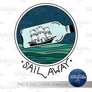 Sail Away | Digital Download, Sublimation Design, PNG & SVG file