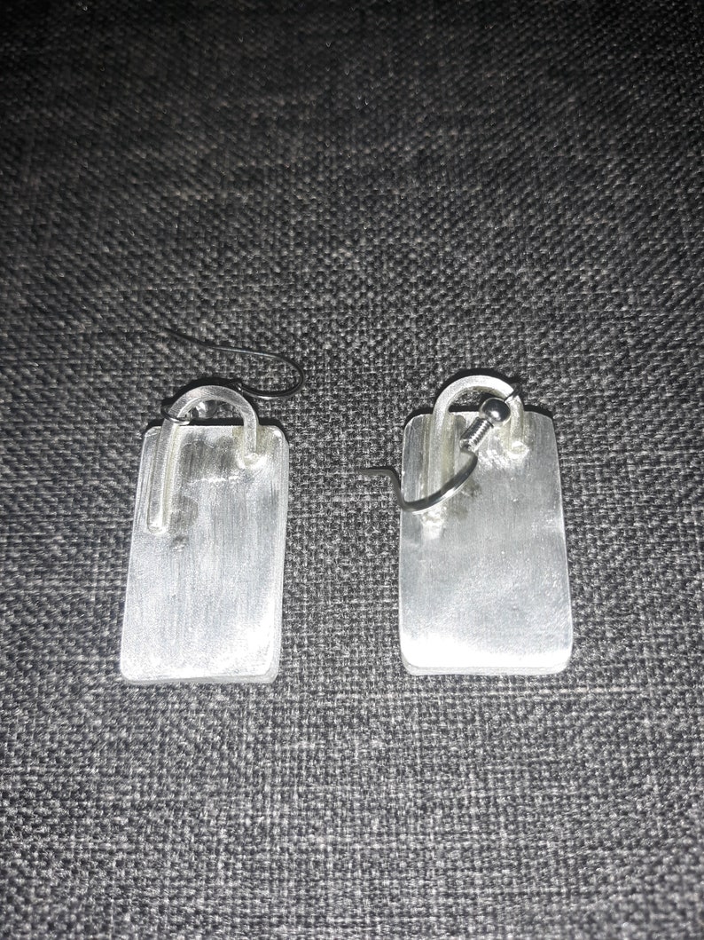 Bloodstone var. Orbicular Heliotrope set in fine silver earrings image 6